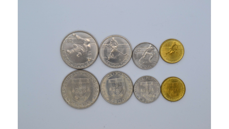 Portugalija 1982 Gatvės ritulys 5 monetų rinkinys