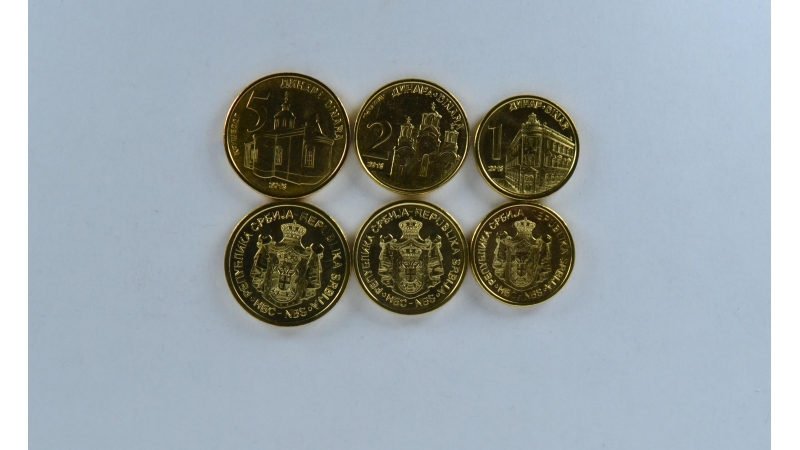 Serbija 3 monetų rinkinys